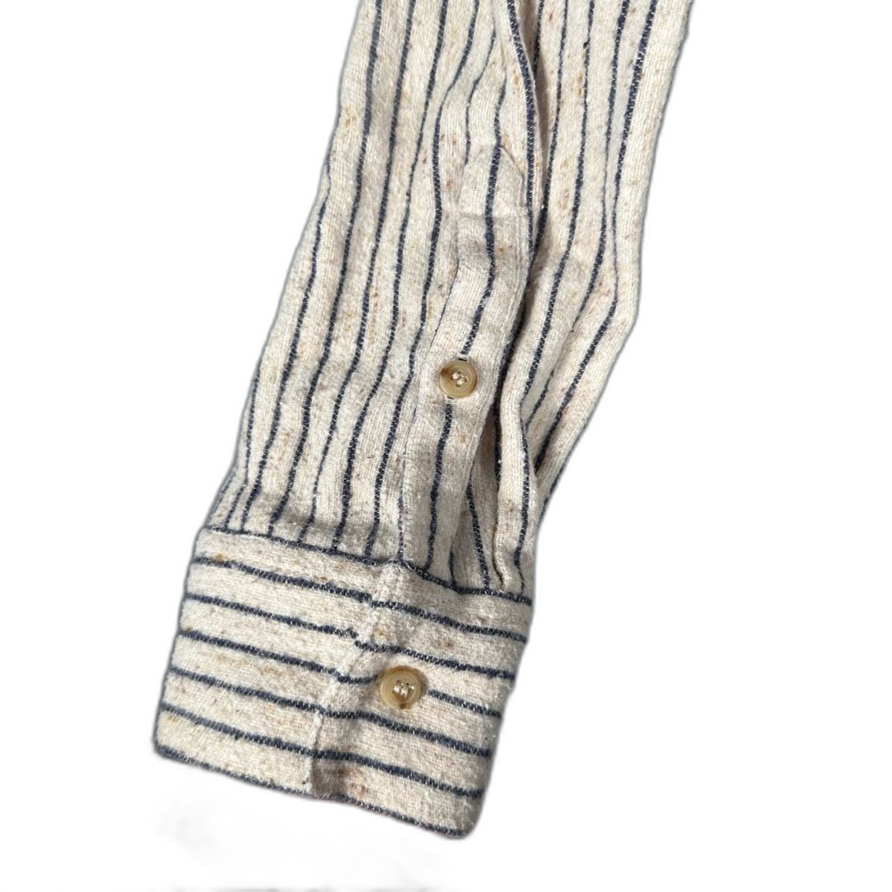 Madewell Stripe Flannel Button-Down Sunday Shirt Size Small Minimalist Winter - Picture 7 of 14